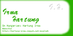 irma hartung business card